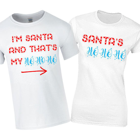 Santa's Ho Ho Ho Christmas Matching T-shirt Set