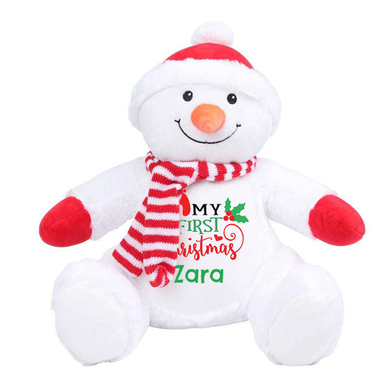 My First Christmas Personalised Snowman Teddy