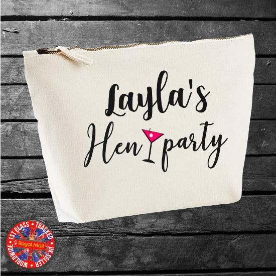 Personalised Hen Party Accessories Canvas Bag