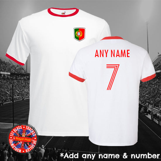 Portugal Personalised Football Ringer T-shirt