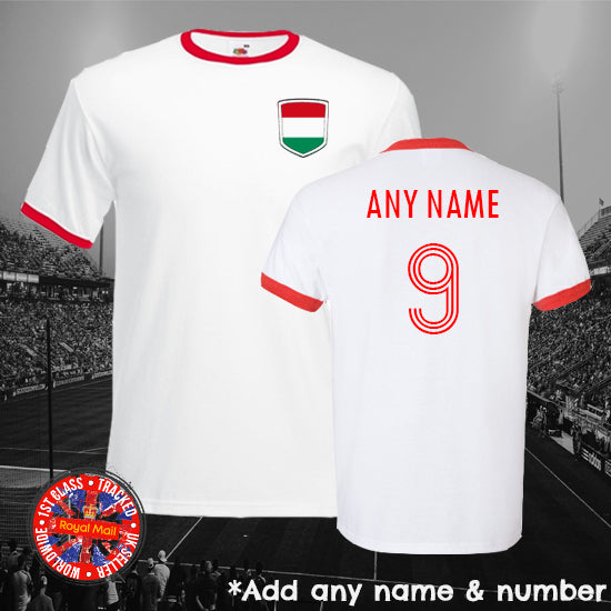 Hungary Personalised Football Ringer T-shirt