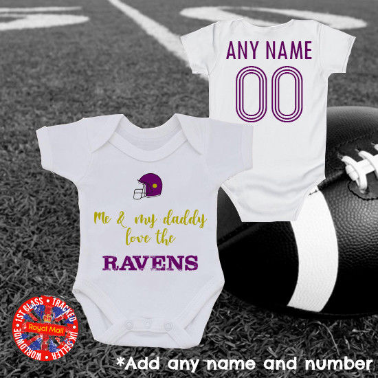 Me & My Daddy Love The Ravens Personalised Bodysuit