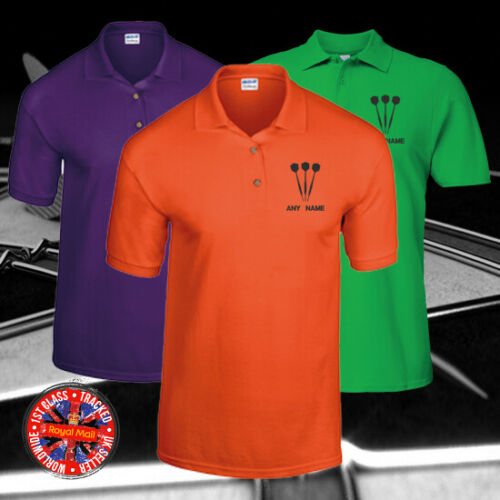 Darts Embroidered Personalised Unisex Polo Shirts