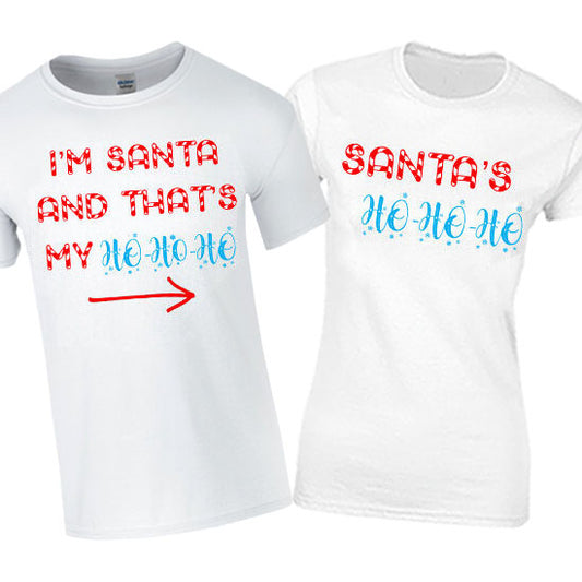 Santa's Ho Ho Ho Christmas Matching T-shirt Set