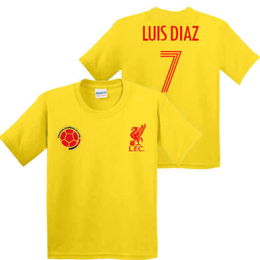 Luis Diaz Colombia & Liverpool Kids T-shirt