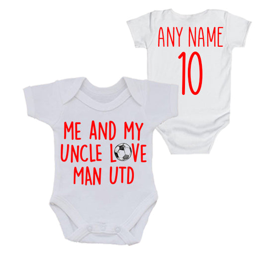 Me & My Uncle Love Man Utd Personalised Bodysuit