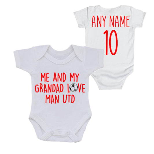 Me & My Grandad Love Man Utd Personalised Bodysuit