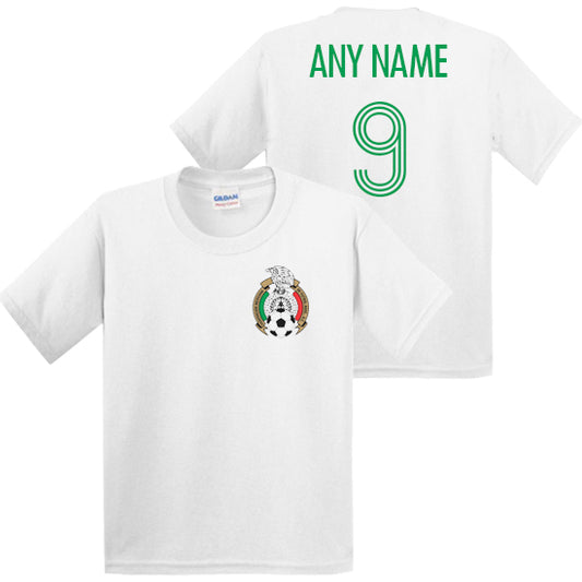 Mexico Personalised Kids Football T-shirt