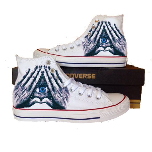 All Seeing Third Eye All Star Converse Unisex Hi Tops