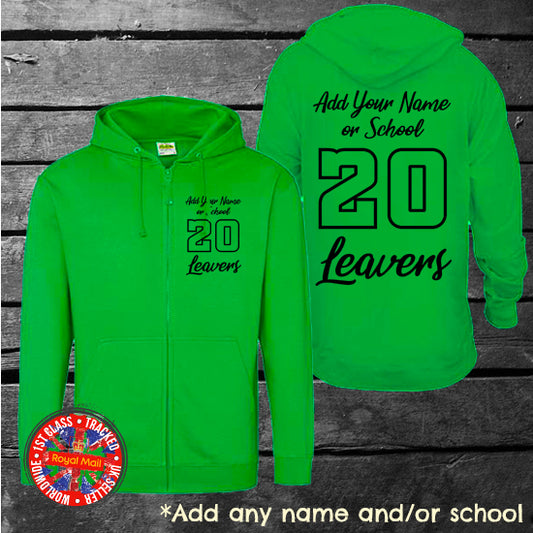 School Leavers Coloured Zip Up Hoodie