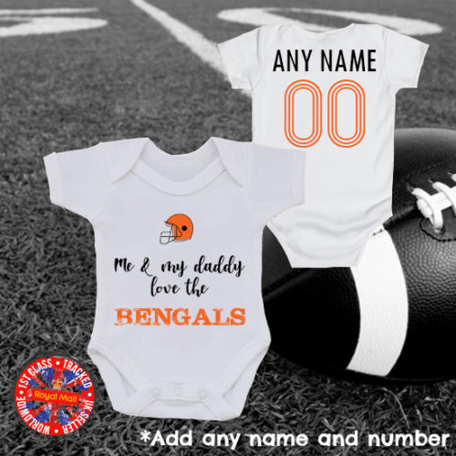 Me & My Daddy Love The Bengals Personalised Bodysuit