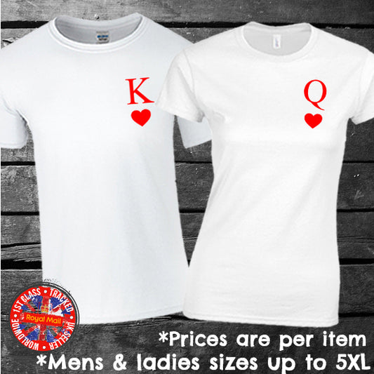 King & Queen Valentines Day Matching T-shirt Set