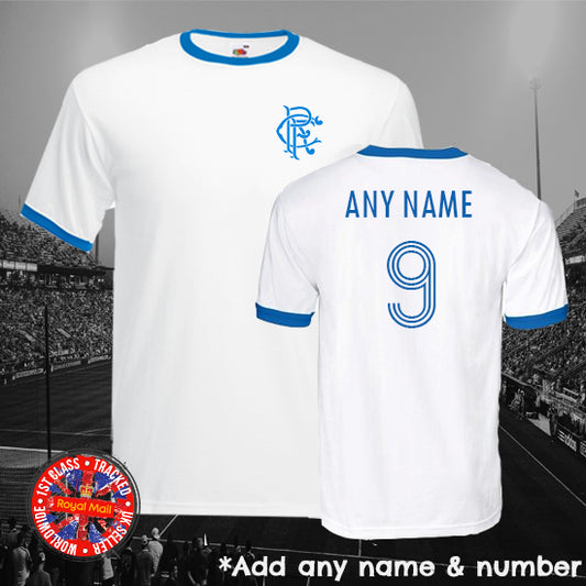 Rangers Personalised Football Ringer T-shirt