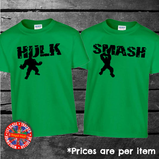Hulk Smash Kids Matching T-shirt Set