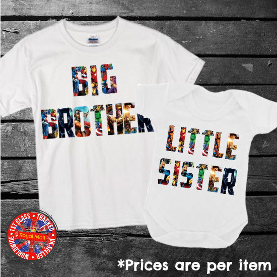 Superhero Collage Siblings Matching Set