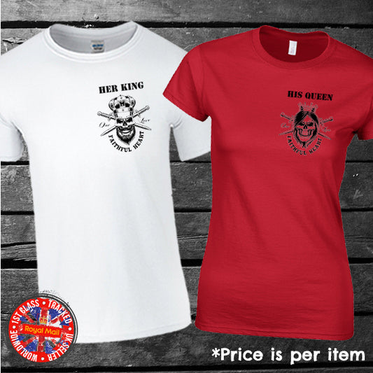 His Queen - Her King Matching Couples T-shirt Set