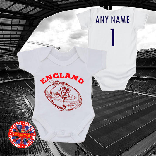 England Personalised Rugby Bodysuit