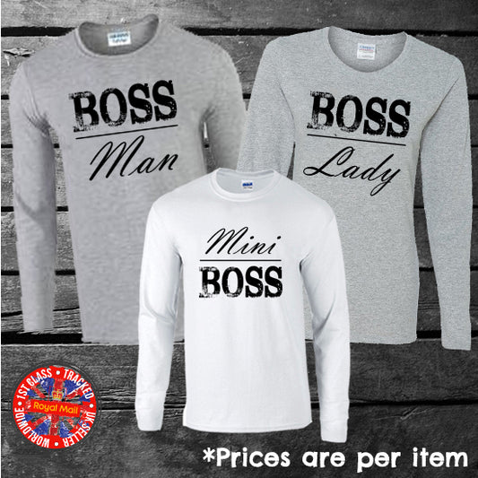 Boss Matching Family Long Sleeve T-shirt Set