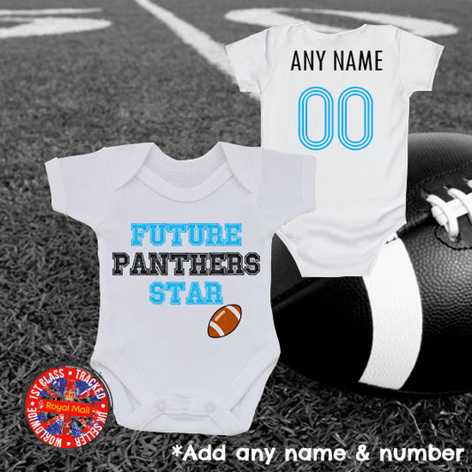 Panthers "Future Star" Personalised Babygrow