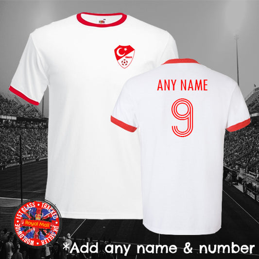 Turkey Personalised Football Ringer T-shirt