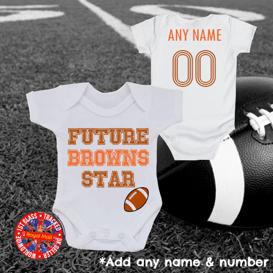 Future Browns Star Personalised Bodysuit