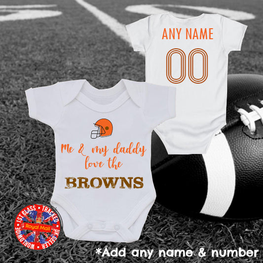 Me & My Daddy Love The Browns Personalised Bodysuit
