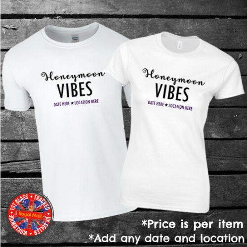 Honeymoon Vibes Personalised Matching T-shirts