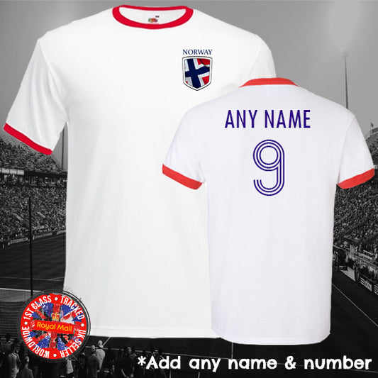 Norway Personalised Football Ringer T-shirt