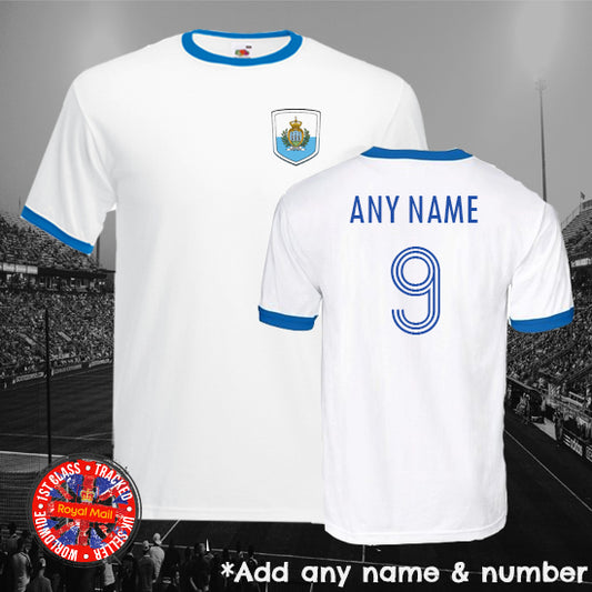 San Marino Personalised Football Ringer T-shirt