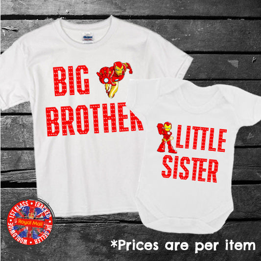 Iron Man Siblings Matching T-shirt Set