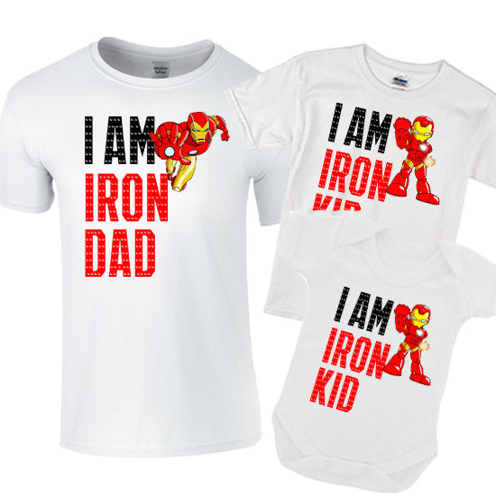Iron Kid & Iron Dad Matching T-shirt Set