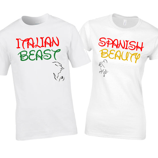 Personalised Beauty & The Beast Matching T-shirt Set