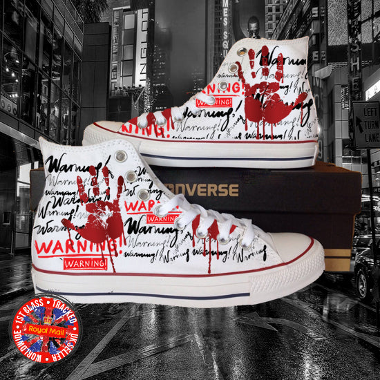 Warning All Star Converse Unisex Hi Tops