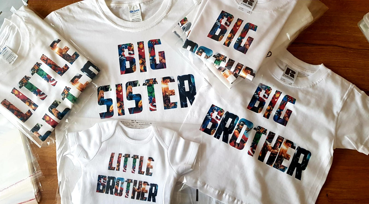 Superhero Collage Siblings Matching Set