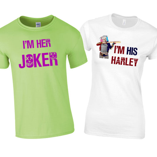 I'm Her Joker - I'm His Harley Matching Couples T-shirt Set