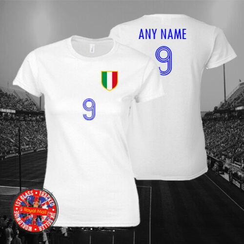 Italy Italia Ladies Football Personalised T-shirt