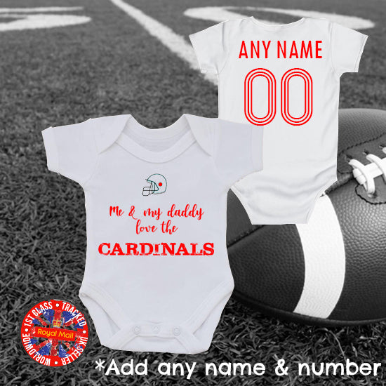 Me & My Daddy Love The Cardinals Personalised Bodysuit