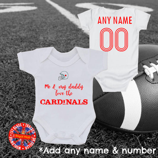 Me & My Daddy Love The Cardinals Personalised Bodysuit