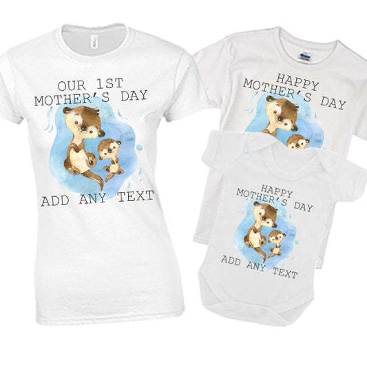 Otter Our First Mother's Day - Happy Mother's Day Matching T-shirt Set