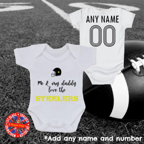 Me & My Daddy Love The Steelers Personalised Bodysuit