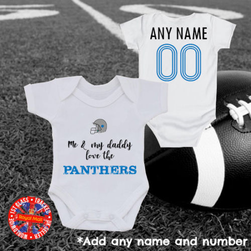 Panthers "Me & My Daddy" Personalised Babygrow