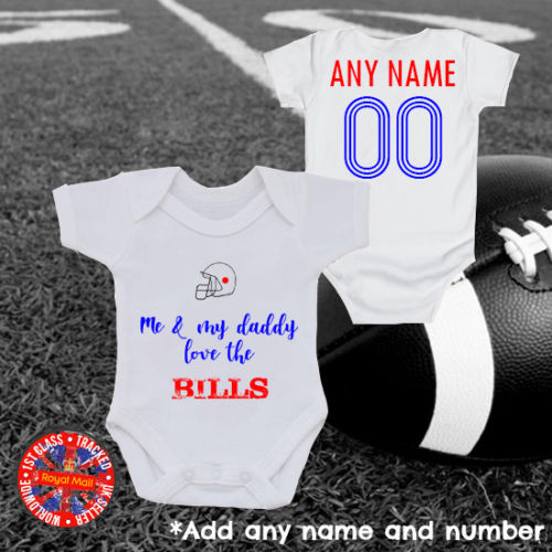 Me & My Daddy Love The Bills Personalised Bodysuit