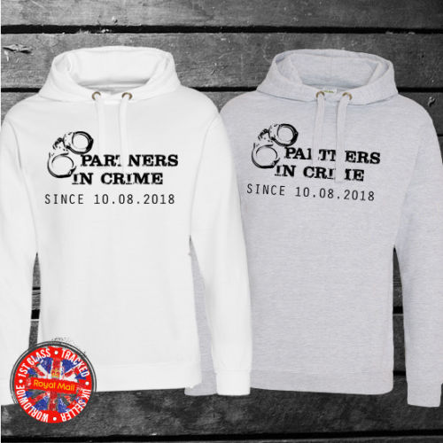 Partners In Crime Personalised Matching Unisex Hoodies