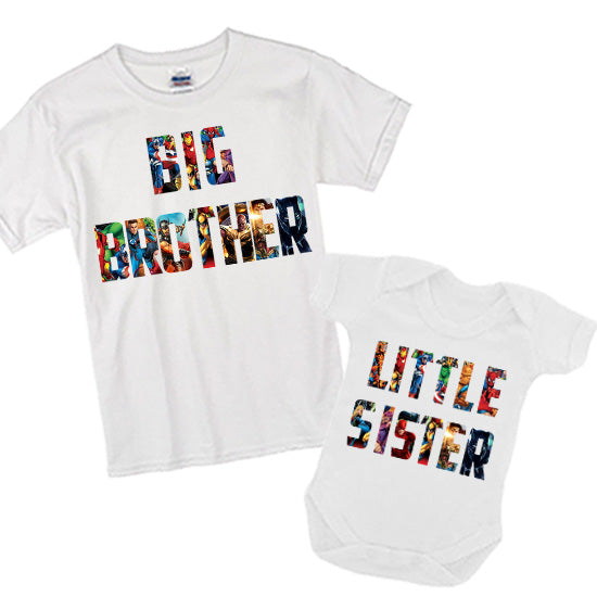 Superhero Collage Siblings Matching Set